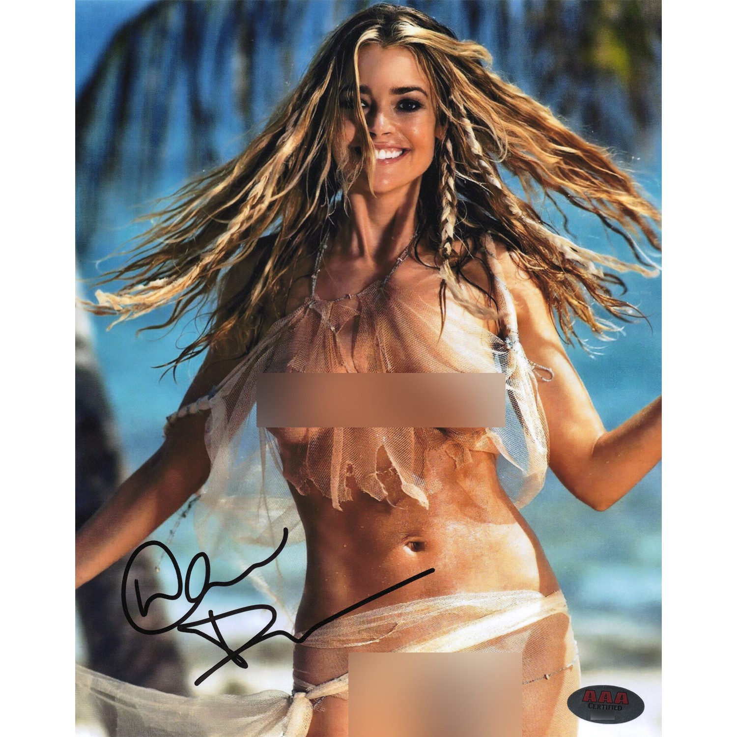 Denise Richards デニスリチャーズ 直筆サインヌード全裸写真認証COA付